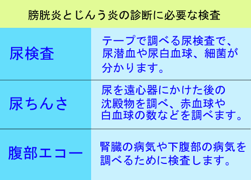 膀胱炎と腎盂炎の診断に必要な検査