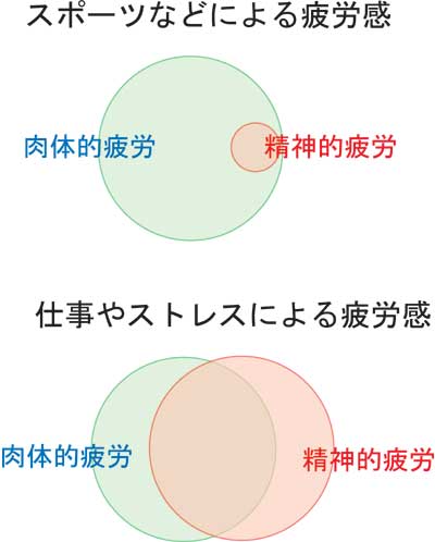 精神的な疲労感と肉体的な疲労感